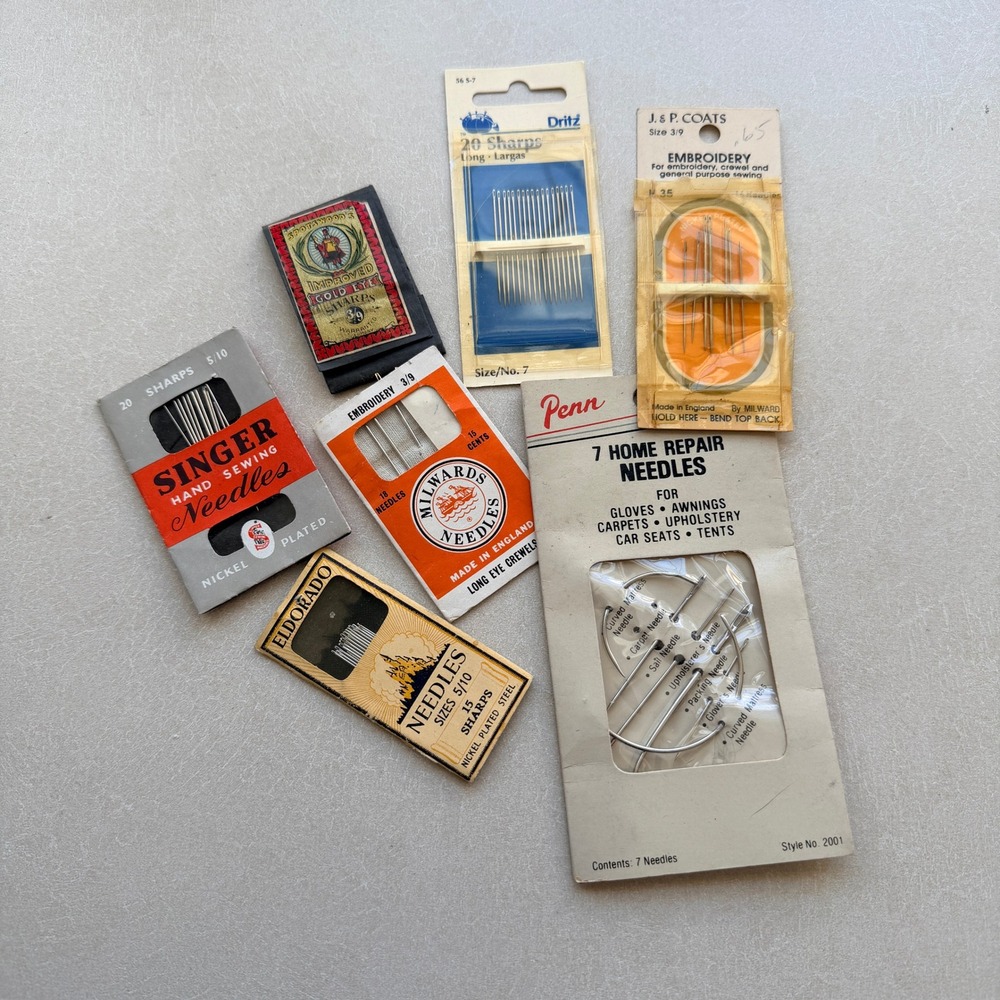 Vintage Hand Sewing Needle Lot Singer Milwards Dritz‎ Embroidery Home Repair